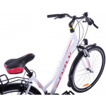 Trekingový bicykel Dámsky 28 Fuzlu Escape Bielo-červený